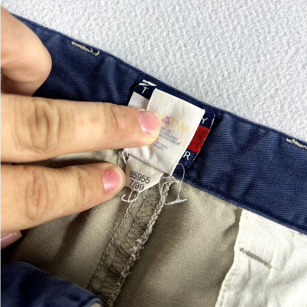 Vintage 90s Tommy Hilfiger Double Pleated Beige Pants Mens Size 40x32 (40x31) - Picture 3 of 13